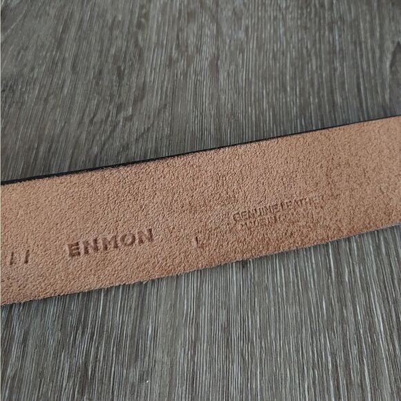 ENMON Brown Embossed Alligator Design Leather Belt Rhinestone Buckle Large - Picture 6 of 8